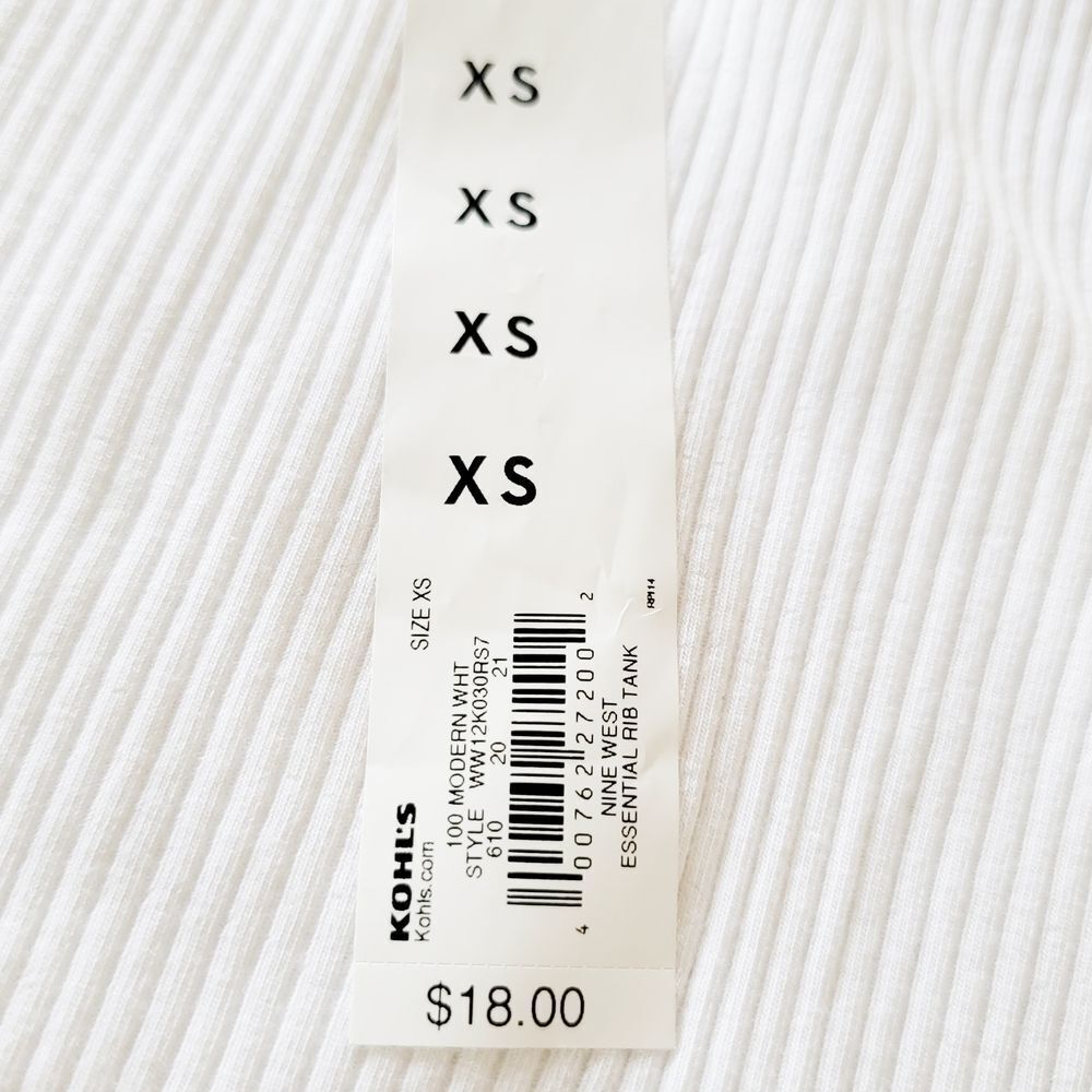 Nine West Ribbed XS Top - White - Picture 6 of 6